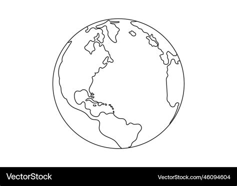 Black and white planet earth clipart coloring Vector Image