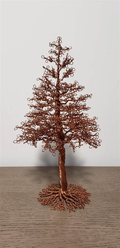 Handmade Copper Wire Pine Tree Sculpture. Been in hiatus from my art ...