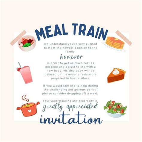 Printable Meal Train Invitation Sign - Etsy | Meal train recipes, Train ...