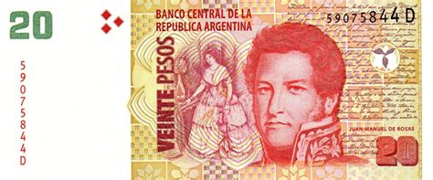 Argentina 20 Pesos banknote 2003 Juan Manuel de Rosas|World Banknotes & Coins Pictures | Old ...