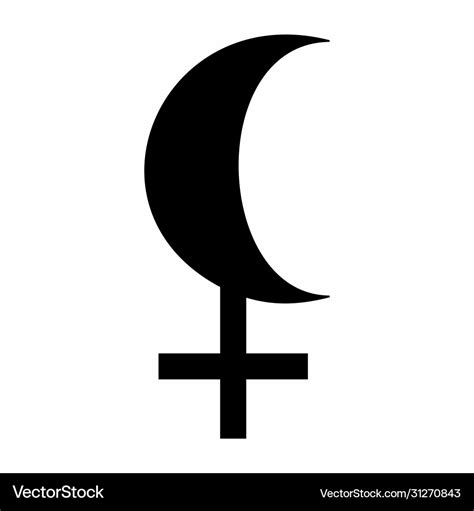 Black moon lilith sign Royalty Free Vector Image