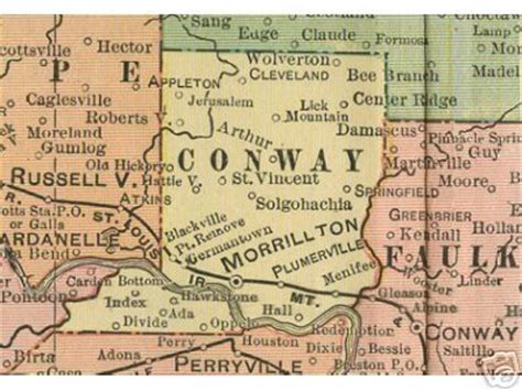 Conway County Arkansas Genealogy, History, maps with Morrillton ...