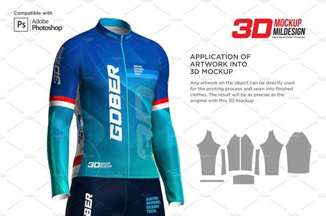 3D Men's Full Cycling Jersey Mockup | Clothing mockup, Cycling jersey ...