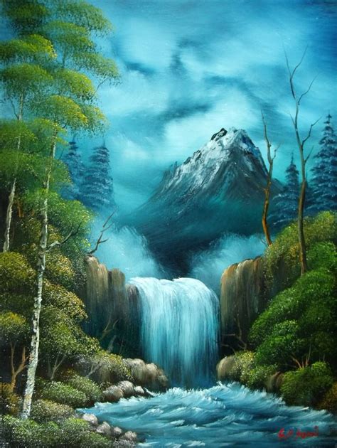 Easy Acrylic Painting Waterfall - Bing | Resim, Manzara resimleri, Şelaleler