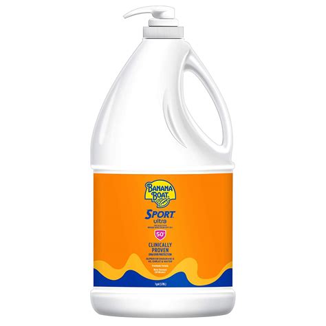 SPF 50 Sunscreen, 1 Gallon, Banana Boat Sport - Par West Turf