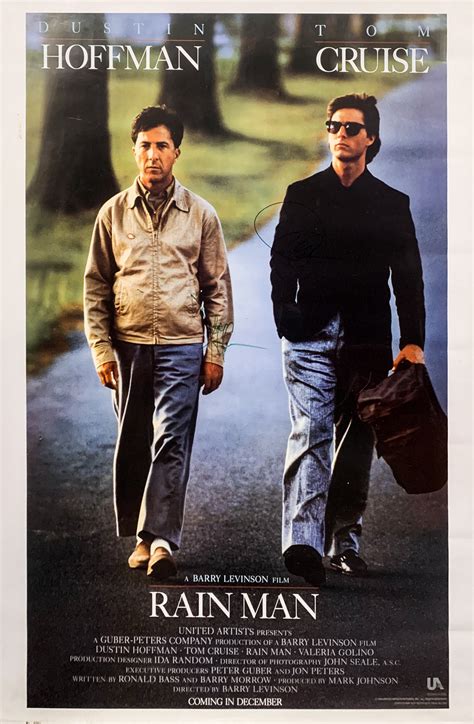 "RAIN MAN" DUSTIN HOFFMAN AND TOM CRUISE Signed Movie Poster