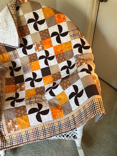 Autumn colors throw quilt | Etsy