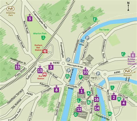 Map Of Durham City Centre - Nat Laurie