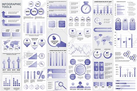 Bundle Infographic Elements Data Visualization Vector Design Template ...