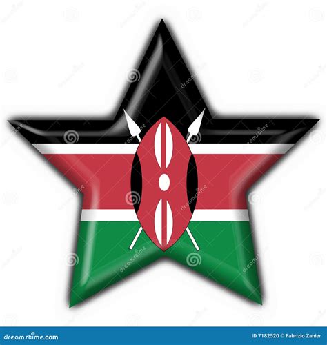 Kenya Button Flag Star Shape Stock Illustration - Image: 7182520