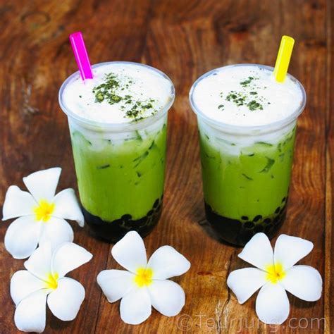 How To Make Iced Green Tea Latte - Best Thai Green Tea Latte