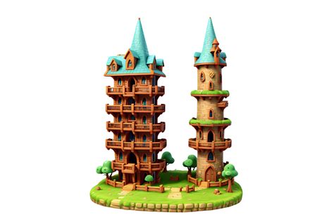 AI generated Cartoon home Mage Tower roof garden princess houses 39887061 PNG