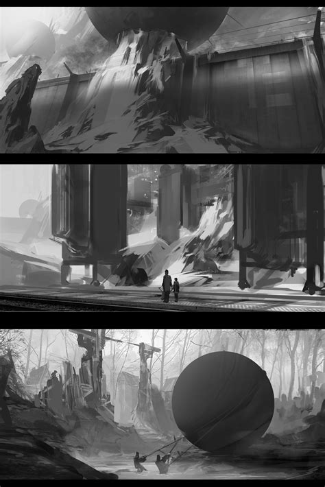 thumbnails, Alexander Nemov | Concept art drawing, Landscape concept, Concept art