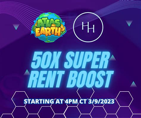 Atlas Earth on Twitter: "Citizens of ATLAS, we have a 50X Super Rent Boost event coming ...