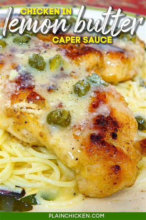 Chicken in Lemon Butter Caper Sauce - Plain Chicken