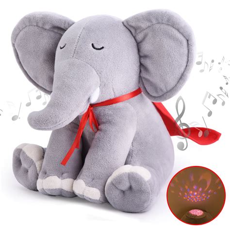 Momcozy Soothing Infant Lullaby Musical Sleep Toy, Elephant Plush with ...