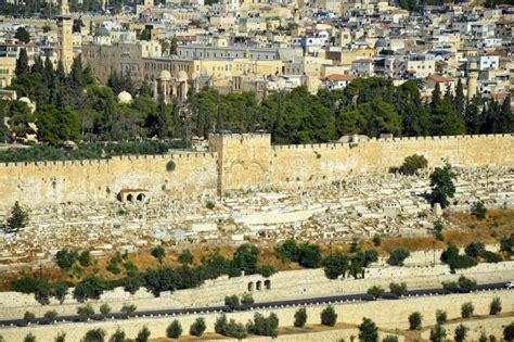 View of Old City of Jerusalem from Mount of Olives Stock Image - Image of view, mount: 162426265