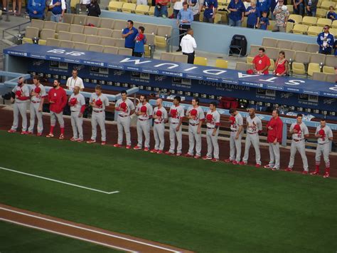 St. Louis Cardinals Standing for National Anthem, Dodger S… | Flickr