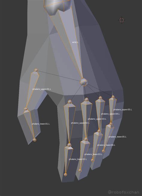 WIP. 3D low poly hand with named bones. Blender 3D @robofoxchan #3d #modelling #blender #rigging ...