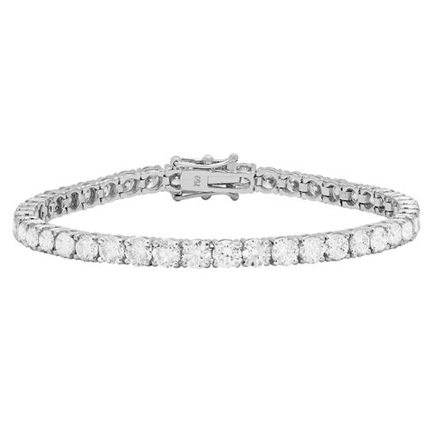 Sold Price: 18k White Gold 10.75ct Diamond Tennis Bracelet - Invalid date PDT