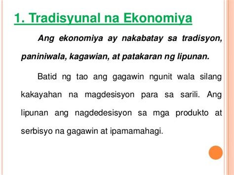 Ano Ang Kahulugan Ng Tradisyunal Na Ekonomiya - sakahulugan