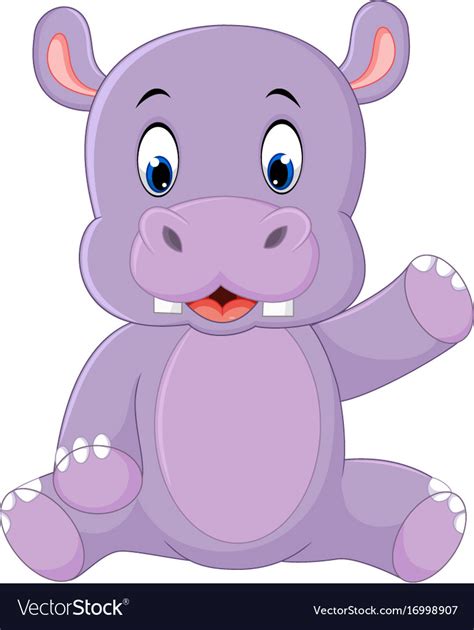 Cute hippo cartoon Royalty Free Vector Image - VectorStock