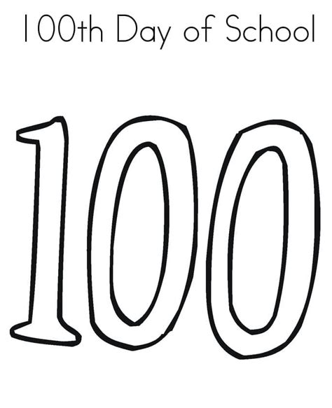 100th Day Of School Printable coloring page - Download, Print or Color ...