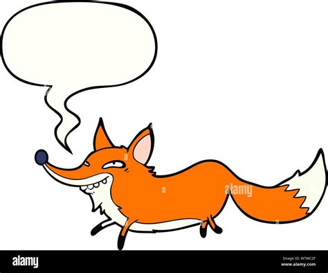 cute cartoon sly fox with speech bubble Stock Vector Image & Art - Alamy