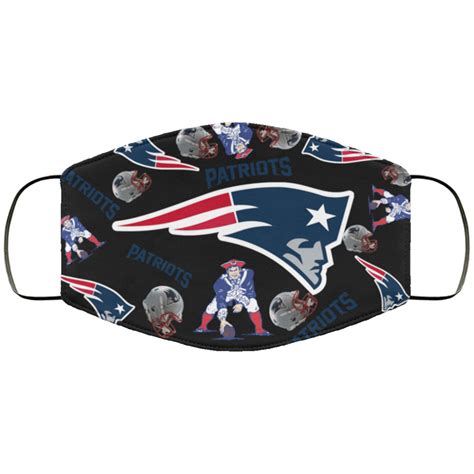 New England Patriots Patriots Logo Pattern Black Face Mask