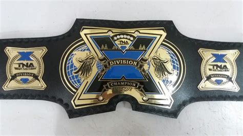 TNA X Division Championship Belt Real Leather Thick Metal Plates Adults ...