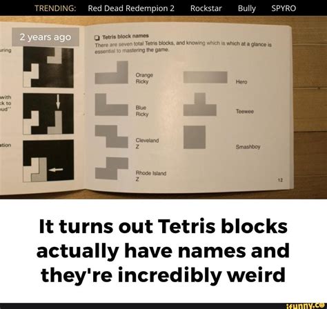Tetris Pieces have names - TRENDING: Red Dead Redempion Rockstar Bully ...