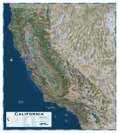 Satellite Map Of California - Printable Maps