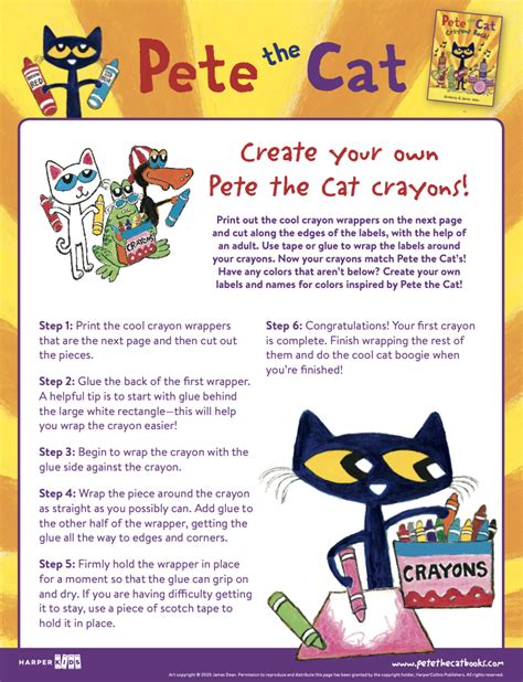 Pete the Cat Activities | PeteTheCatBooks.com | Pete the cat, Pete the cats, Crayon activities