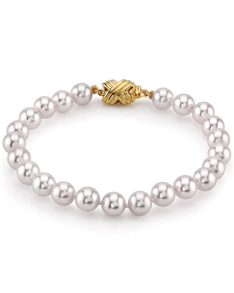 6.5-7.0mm Akoya White Pearl Bracelet- Choose Your Quality