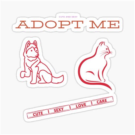 "Adopt me Cats & Dogs " Sticker for Sale by tahkaDisigns | Redbubble