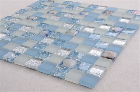 Blue 300 x 300mm Polished Glass Mosaic Wall Tile | Mosaic glass, Mosaic ...