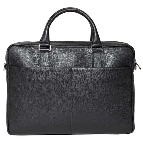 Slim Italian Leather Briefcases for Men Black Made in Italy - DiLoro Leather