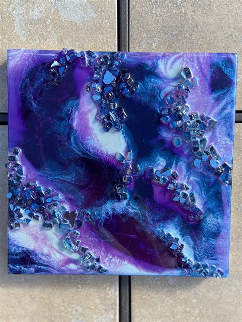 8 Purple Resin Wall Art Textured Abstract Art Epoxy Resin | Etsy