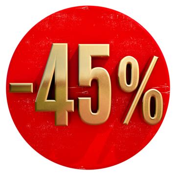 Gold 45 Percent Sign On Red Price Label Advertising Black Friday, Price Icon, Friday, Sale PNG ...