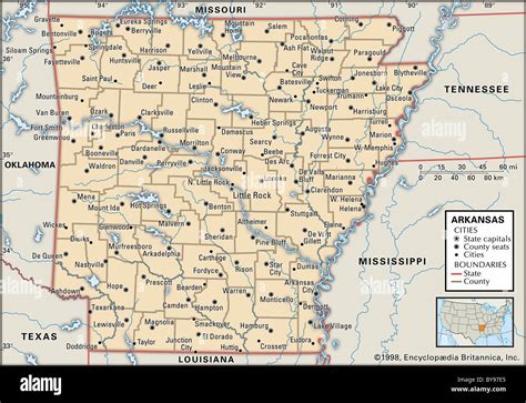 Political map of Arkansas Stock Photo - Alamy