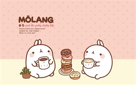 Molang Cute Korean Bunny Desktop Wallpaper - Molang Desktop Background (#106170) - HD Wallpaper ...