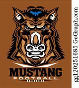 21 Mustang Football Clip Art | Royalty Free - GoGraph