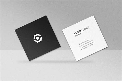 Premium PSD | Square card mockup