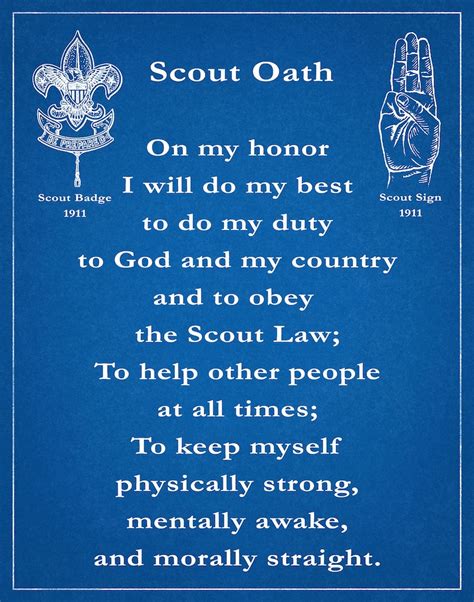 1911 Boy Scout Oath Boy Scouts of America BSA Eagle | Etsy