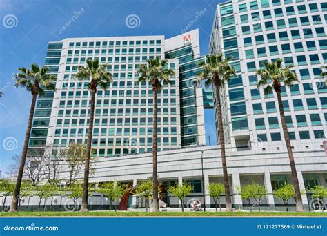 Adobe Logo is Displayed on Adobe Inc. Office Headquarters Towers ...