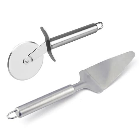 SDFC 2 Pcs/Set Pizza Cutter and Pie Server Pizza Server Knife Pizza ...