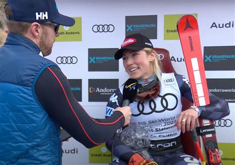 Mikaela Shiffrin Interviewed By Her Boyfriend After Historic Record Breaking Season