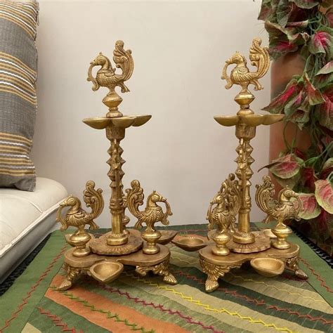 Diya lamp | Diya lamp, Indian home decor, Temple decor