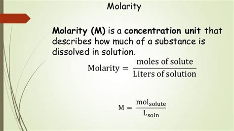 Molarity final