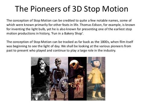 Stop motion animation techniques